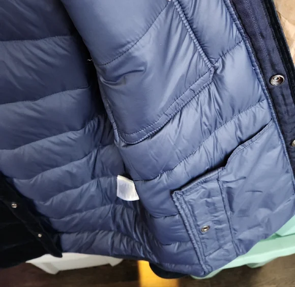 Polo by Ralph Lauren Dark Blue Puffer Jacket with High Collar and Slim Fit